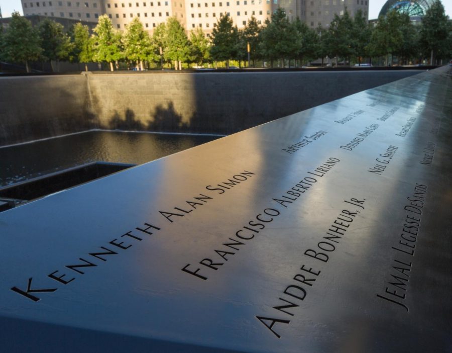 At the memorial site, names of all the victims affected by the 9/11 attacks were engraved on parapets while being surrounded by waterfalls.

Photo from Petr Kratochvil https://www.publicdomainpictures.net/en/