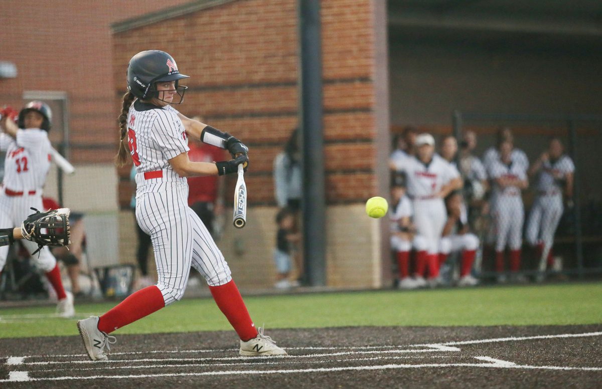 The fragrance of fight infected the air during softball's game against Putnam City North on Sept. 26, 2024 Senior Brekyn Mortenesen led her team into battle with the sound of her bat striking the leather ball. The result was a 13-1 victory for Yukon.