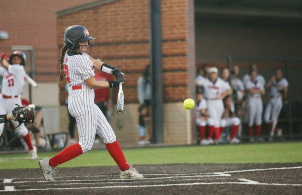 The fragrance of fight infected the air during softball's game against Putnam City North on Sept. 26, 2024 Senior Brekyn Mortenesen led her team into battle with the sound of her bat striking the leather ball. The result was a 13-1 victory for Yukon.